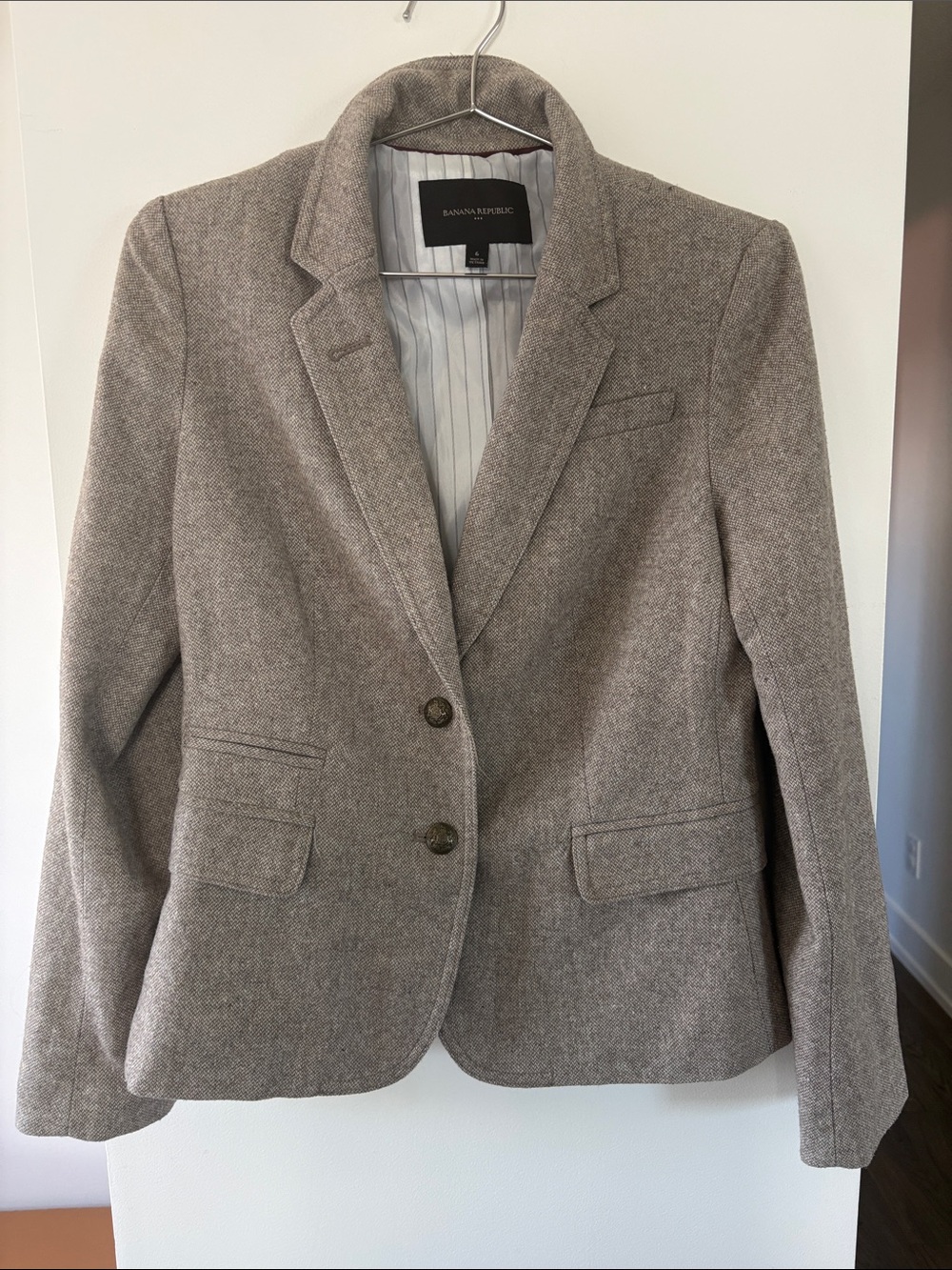Banana Republic Taupe Herringbone Women's Blazer